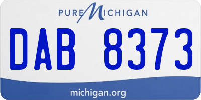 MI license plate DAB8373
