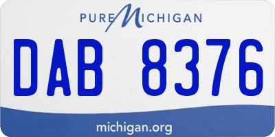 MI license plate DAB8376