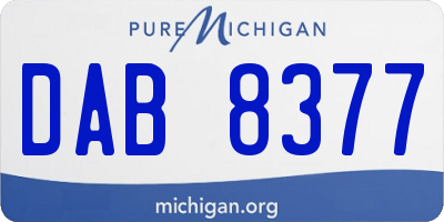 MI license plate DAB8377