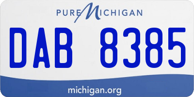 MI license plate DAB8385