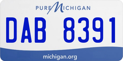 MI license plate DAB8391