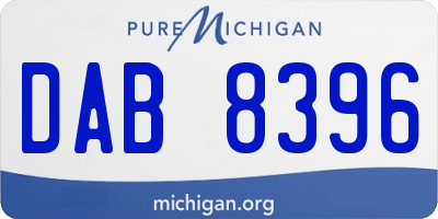 MI license plate DAB8396