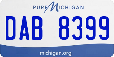 MI license plate DAB8399