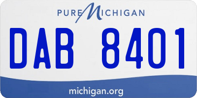 MI license plate DAB8401