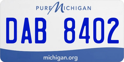 MI license plate DAB8402