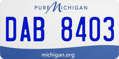 MI license plate DAB8403