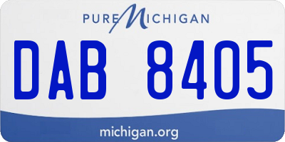 MI license plate DAB8405