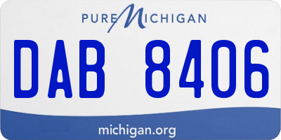 MI license plate DAB8406