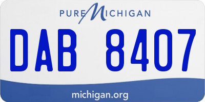MI license plate DAB8407
