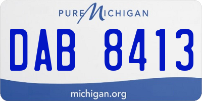 MI license plate DAB8413