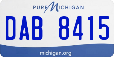 MI license plate DAB8415