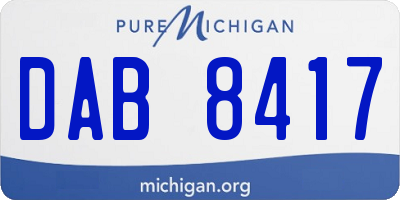MI license plate DAB8417