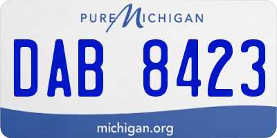 MI license plate DAB8423