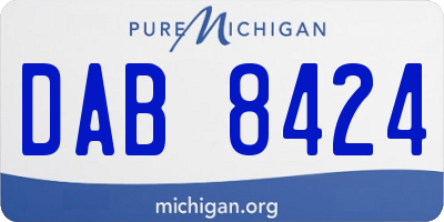 MI license plate DAB8424