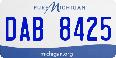 MI license plate DAB8425