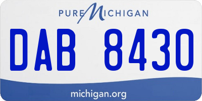 MI license plate DAB8430