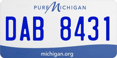 MI license plate DAB8431