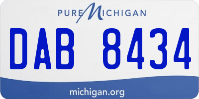 MI license plate DAB8434