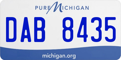 MI license plate DAB8435