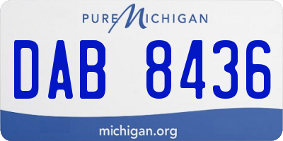 MI license plate DAB8436
