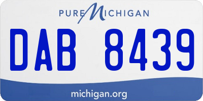 MI license plate DAB8439