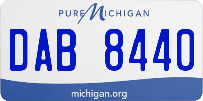 MI license plate DAB8440