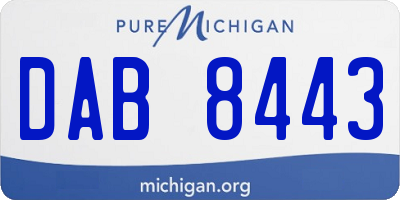 MI license plate DAB8443