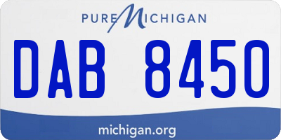 MI license plate DAB8450