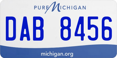 MI license plate DAB8456