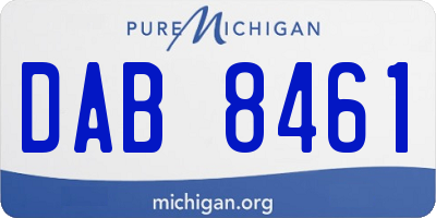 MI license plate DAB8461
