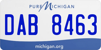MI license plate DAB8463