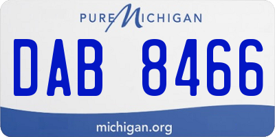 MI license plate DAB8466
