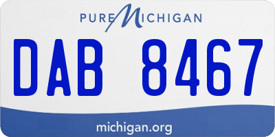 MI license plate DAB8467