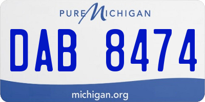 MI license plate DAB8474