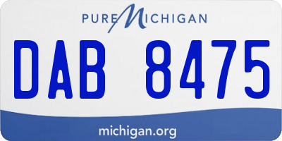 MI license plate DAB8475