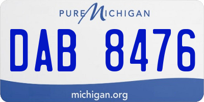 MI license plate DAB8476