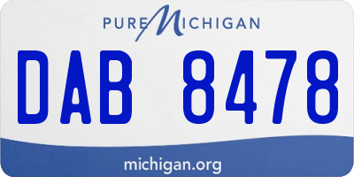 MI license plate DAB8478