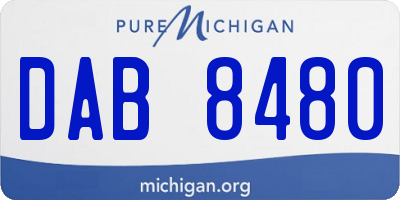 MI license plate DAB8480