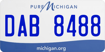 MI license plate DAB8488