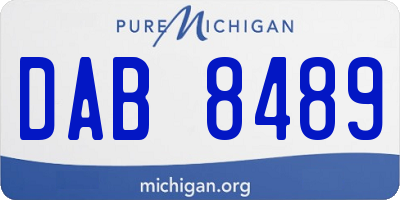 MI license plate DAB8489