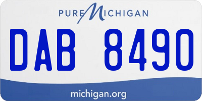 MI license plate DAB8490