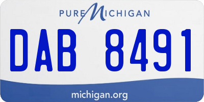 MI license plate DAB8491