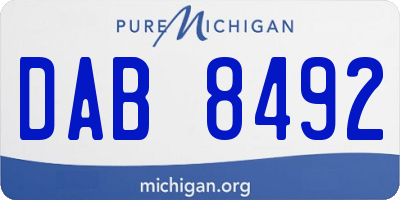 MI license plate DAB8492