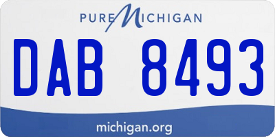 MI license plate DAB8493