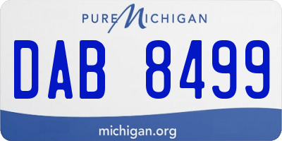 MI license plate DAB8499