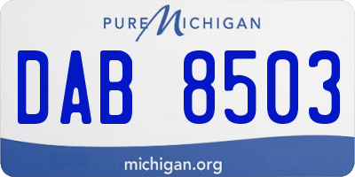 MI license plate DAB8503