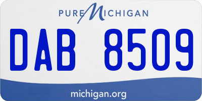 MI license plate DAB8509