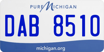 MI license plate DAB8510
