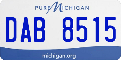 MI license plate DAB8515