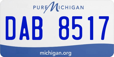 MI license plate DAB8517